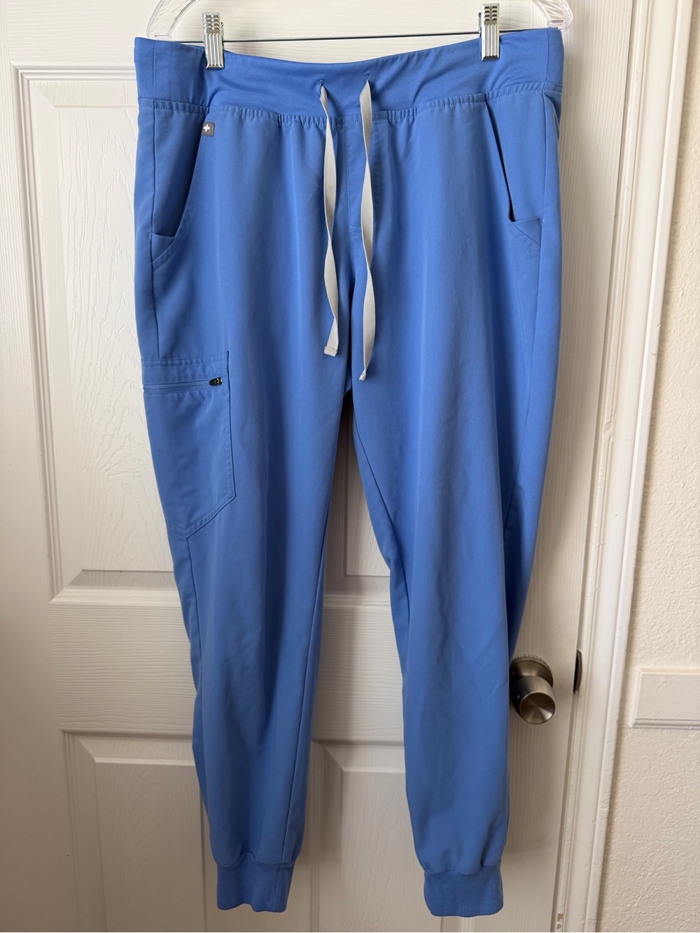 FIGS Zamora Jogger Scrub Pants Women’s L Blue Drawstring Stretch Cargo W18SW2005